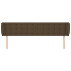 Tête de lit avec oreilles Marron foncé 183x23x78/88 cm Tissu 