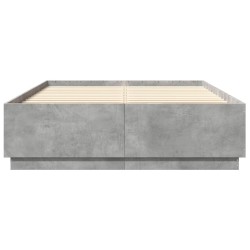 Cadre de lit sans matelas gris béton 150x200 cm 