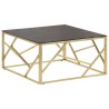 Table basse doré acier inoxydable et verre trempé 