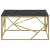 Table basse doré acier inoxydable et verre trempé 