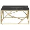 Table basse doré acier inoxydable et verre trempé 