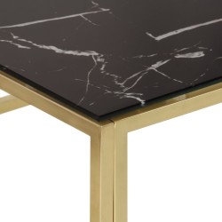Table basse doré acier inoxydable et verre trempé 
