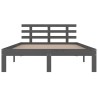 Cadre de lit sans matelas gris bois massif 150x200 cm 