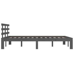 Cadre de lit sans matelas gris bois massif 150x200 cm 