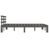 Cadre de lit sans matelas gris bois massif 150x200 cm 