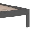 Cadre de lit sans matelas gris bois massif 150x200 cm 