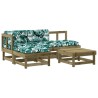 Salon de jardin 5 pcs avec coussins bois de pin imprégné 