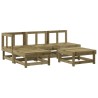 Salon de jardin 5 pcs avec coussins bois de pin imprégné 