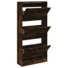 Armoire à chaussures chêne fumé 60x21x125,5 cm bois ingénierie 
