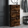 Armoire à chaussures chêne fumé 60x21x125,5 cm bois ingénierie 