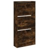 Armoire à chaussures chêne fumé 60x21x125,5 cm bois ingénierie 