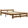 Cadre de lit sans matelas marron miel bois massif pin 180x200cm 