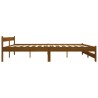Cadre de lit sans matelas marron miel bois massif pin 180x200cm 