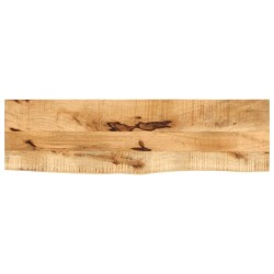 Dessus de table 120x20x3,8cm bord vif bois massif manguier brut 