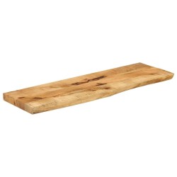 Dessus de table 120x20x3,8cm bord vif bois massif manguier brut 