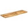 Dessus de table 120x20x3,8cm bord vif bois massif manguier brut 