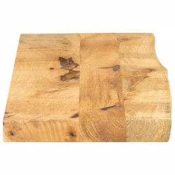 Dessus de table 120x20x3,8cm bord vif bois massif manguier brut 