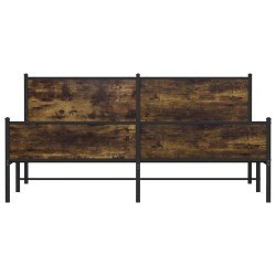Cadre de lit en métal sans matelas chêne fumé 193x203 cm 