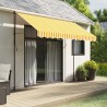 Tissu de remplacement de cantonnière d’auvent jaune blanc 3 m 