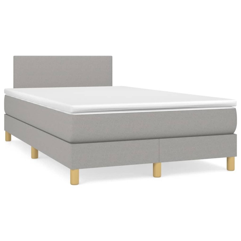 Sommier à lattes de lit et matelas gris clair 120x190 cm tissu 