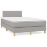 Sommier à lattes de lit et matelas gris clair 120x190 cm tissu 