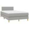 Sommier à lattes de lit et matelas gris clair 120x190 cm tissu 