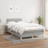 Sommier à lattes de lit et matelas gris clair 120x190 cm tissu 