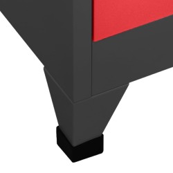 Armoire à casiers Anthracite et rouge 90x40x180 cm Acier 