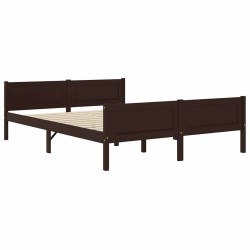 Cadre de lit sans matelas pin massif marron foncé 140x200 cm 