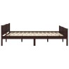 Cadre de lit sans matelas pin massif marron foncé 140x200 cm 