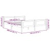 Cadre de lit sans matelas pin massif marron foncé 140x200 cm 