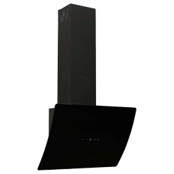 Hotte murale 60 cm Acier et verre trempé Noir 