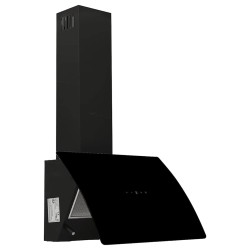 Hotte murale 60 cm Acier et verre trempé Noir 