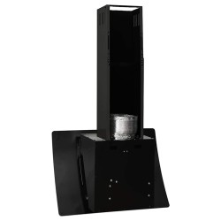 Hotte murale 60 cm Acier et verre trempé Noir 