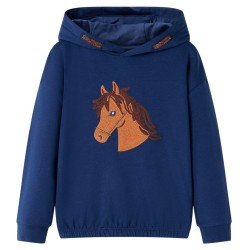Sweat-shirt à capuche pour enfants bleu marine 140 