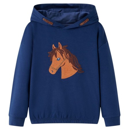 Sweat-shirt à capuche pour enfants bleu marine 140 