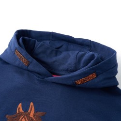 Sweat-shirt à capuche pour enfants bleu marine 140 