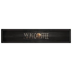 Tapis de cuisine lavable texte Coffee 60x300 cm velours 