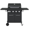 Barbecue gril à gaz avec 5 brûleurs noir acier enduit de poudre 