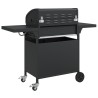 Barbecue gril à gaz avec 5 brûleurs noir acier enduit de poudre 