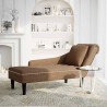 Fauteuil long avec coussin et accoudoir droit marron similicuir 