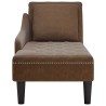Fauteuil long avec coussin et accoudoir droit marron similicuir 