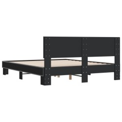 Cadre de lit sans matelas noir 150x200 cm 