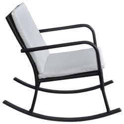 Chaise à bascule d'extérieur Noir Résine tressée 
