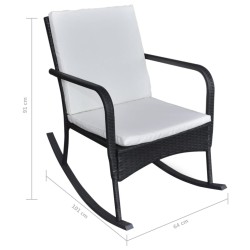 Chaise à bascule d'extérieur Noir Résine tressée 