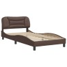 Cadre de lit sans matelas marron 100x200 cm similicuir 