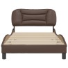 Cadre de lit sans matelas marron 100x200 cm similicuir 