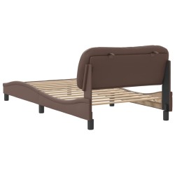 Cadre de lit sans matelas marron 100x200 cm similicuir 