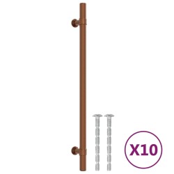 Poignées d'armoire 10 pcs bronze 224 mm acier inoxydable 