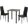 Ensemble de table et chaise de salle à manger 3 pièces noir 